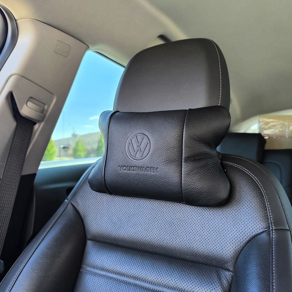Набір шкіряних подушок 2шт - Volkswagen на підголовник у машину, UK-887 Автомобільна подушка Київ - фото 8