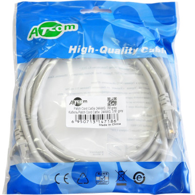 Патч-корд 2м RJ-45 CCA Atcom (4963) Винница - изображение 2