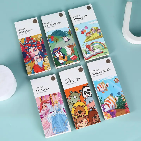 Набір альбомів для розфарбовування акварельними фарбами 3 штуки Lovely розмальовки з пензликом для творчості на вибір Кам'янець-Подільський