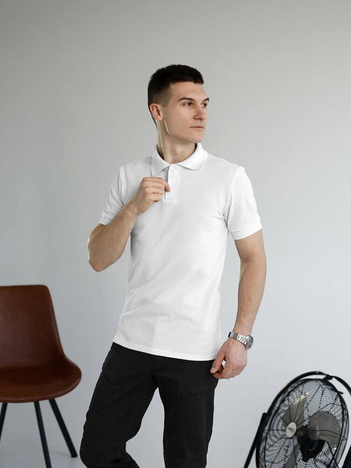 Белое базовое мужское поло веса/лето Pobedov Royal Киев - изображение 6