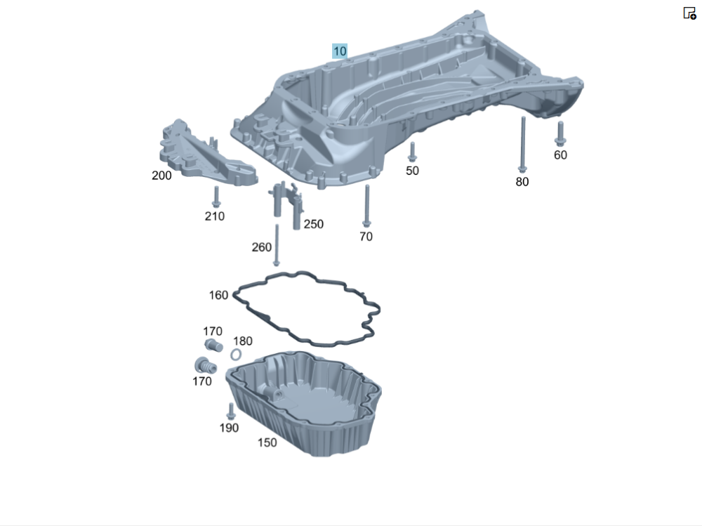 Mercedes-Benz  A2760142800 Масляний піддон двигуна M276 V6 3.0 верхня частина алюмінієва C-Class Cabrio A205 C-class Estate S205 C-Class Coupe С205 Одесса - изображение 2