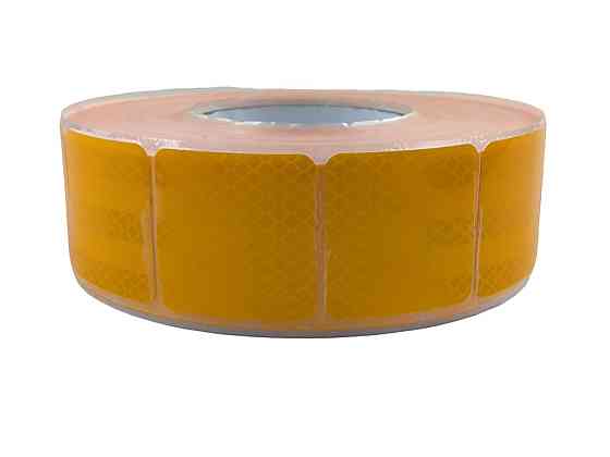 Лента 5,5 см х 50 м желтая (сегментированный тип) светоотражающая Мукачево