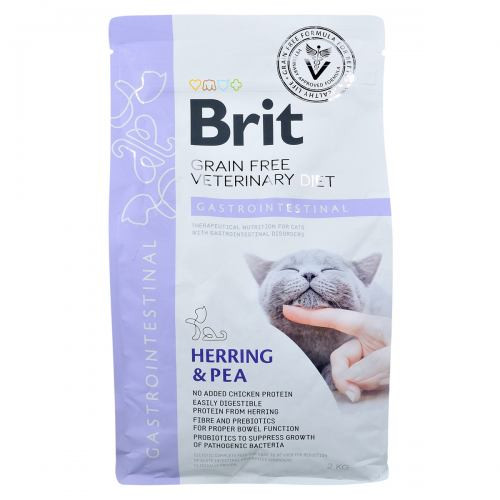 Корм сухий Brit Grain Free VetDiet Cat Gastrointestinal для котів при порушенні травлення з оселедцем лососем яйцем та горох Київ - фото 3