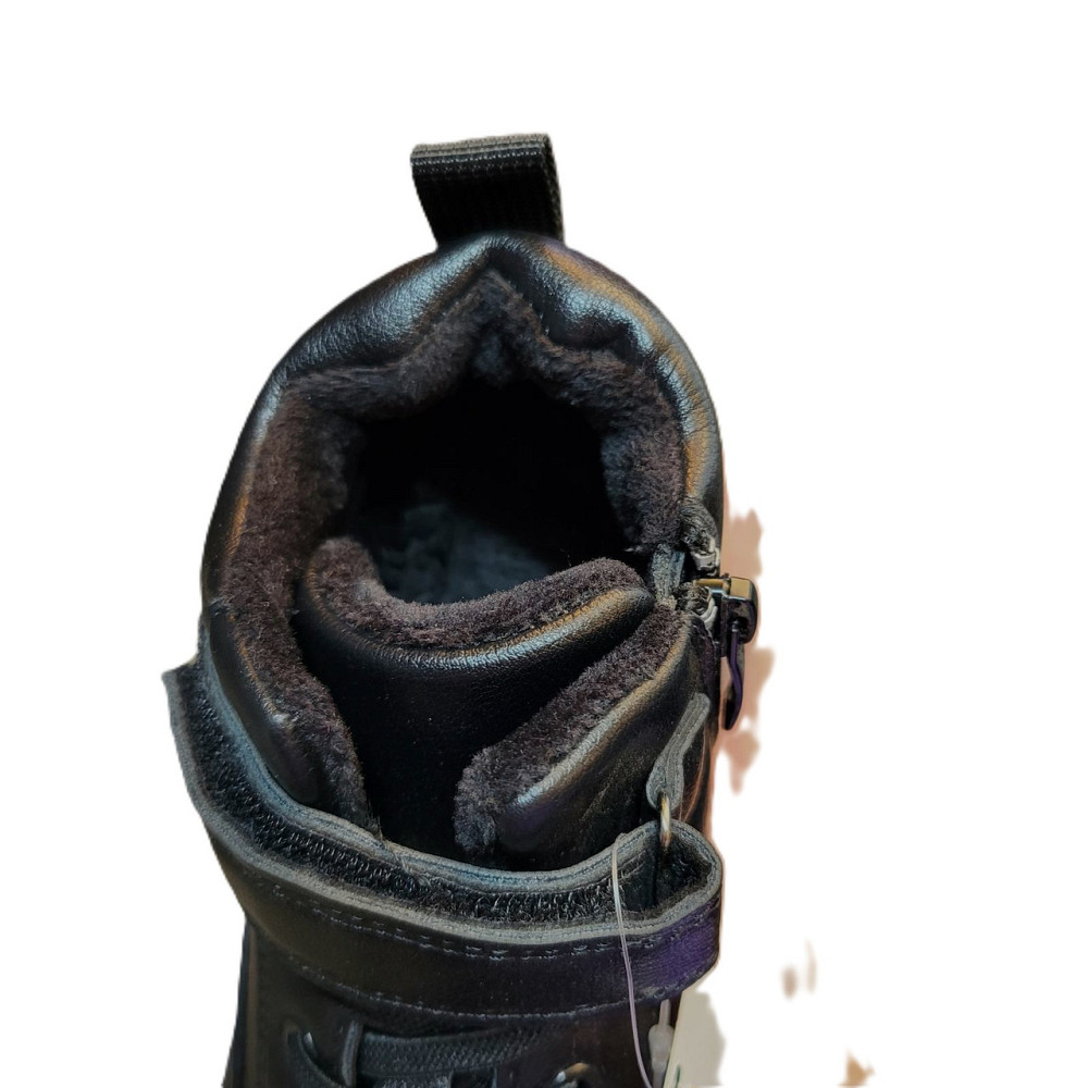 Ботинки на флисе для мальчика подростка черные 32,33,34,35,36,37 Николаев - изображение 4