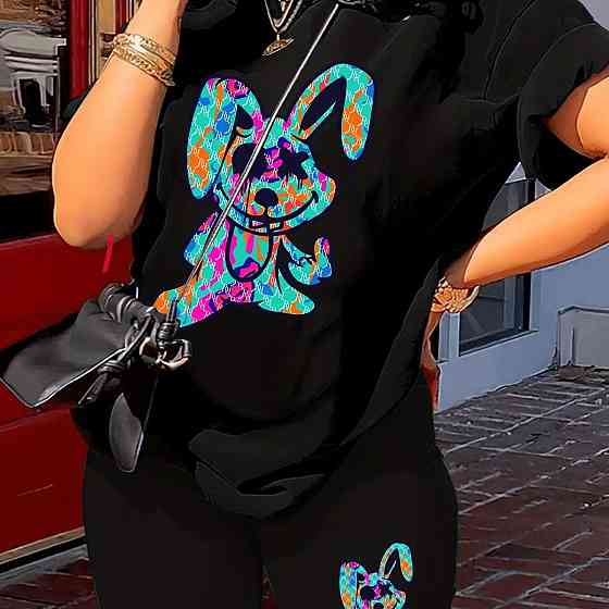 Футболка женская с принтом  48 Черная 2664087707 Днепр