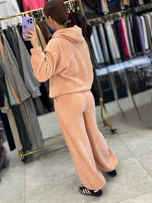 Женский теплый уютный костюм двойка из альпаки Персик, 46/48 Одесса - изображение 3