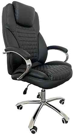 Офісне крісло керівника Tehforward Tesla хром Anyfix Чорний Дніпро