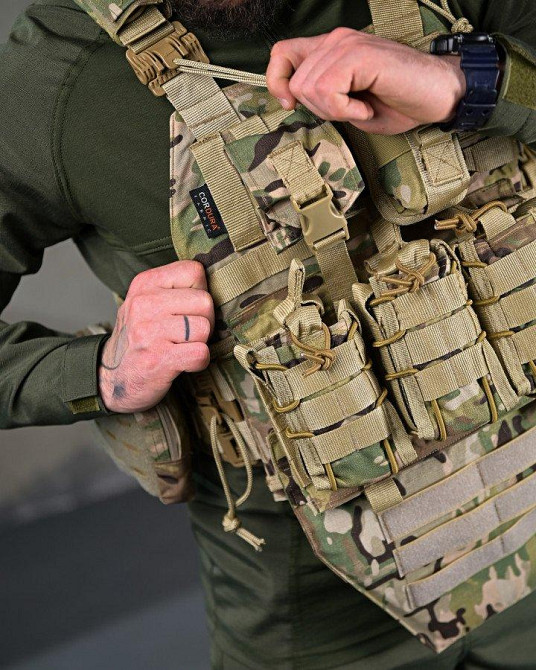 Якісна плитоноска 4 скидання з напашником Attack мультикам ПП7563 Одеса - фото 8