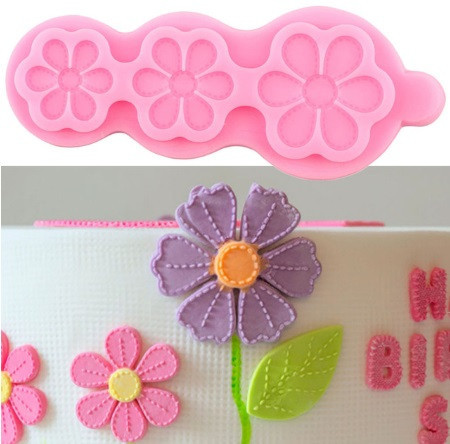 Молд силиконовый Цветы 169 на 67 мм розовый Киев - изображение 3