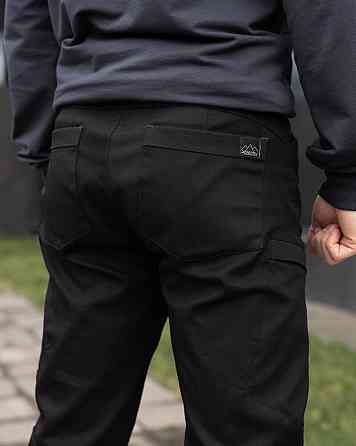 Штани карго чоловічі чорні базові котонові Pobedov Skystone Київ