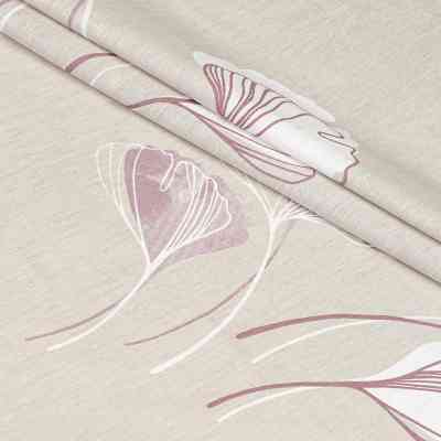 Постільна білизна Home Line Гінко Білоба бежево-ліловий бязь полуторний (174458) Вінниця