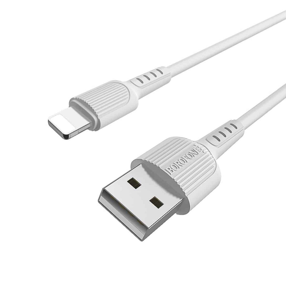 Кабель BOROFONE BX16 USB to iP 2A, 1m, PVC, TPE connectors, White Київ - фото 1