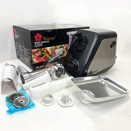 Мясорубки с реверсом DOMOTEC MS-2023 2800 Вт, Электромясорубка для дома электрическая FD-415 с насадками Киев - изображение 1