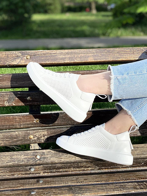 Kentro Кросівки жіночі KENTO 1527 білі (весна-літо, шкіра натуральна) (3498) Коломия - фото 1