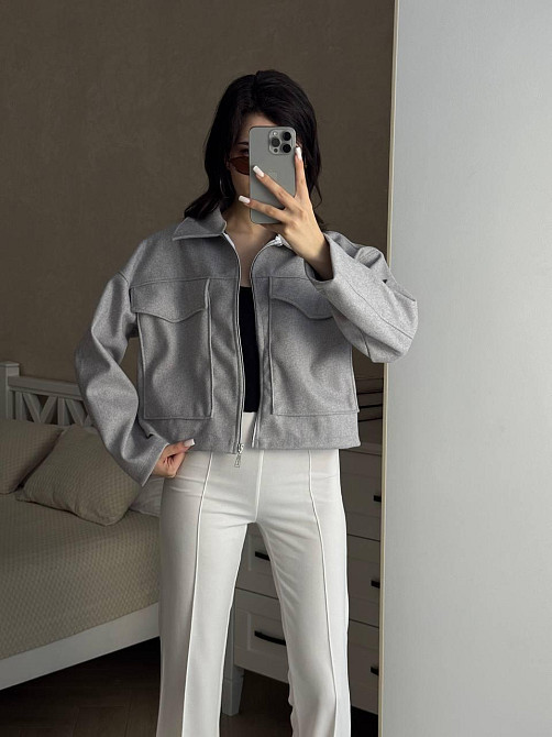 Женский повседневный оверсайз бомбер на молнии турецкий кашемир Меланж Одесса - изображение 3