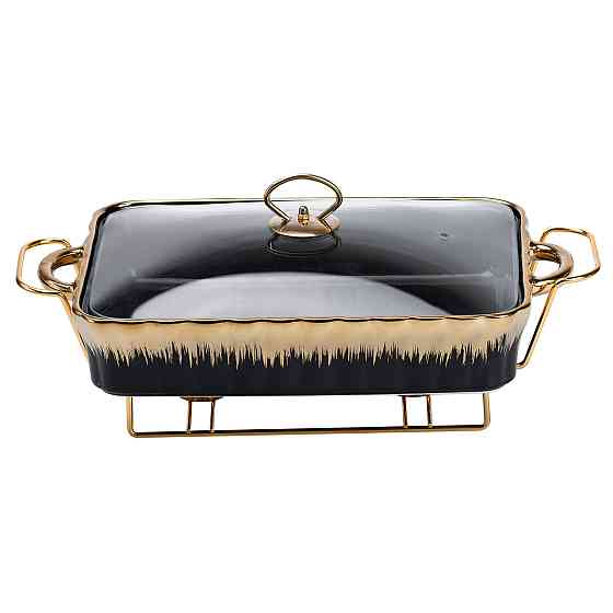 Yiwu Марміт порцелянаовий прямокутний на 2 літри 40*23*11 см чорний Коломыя