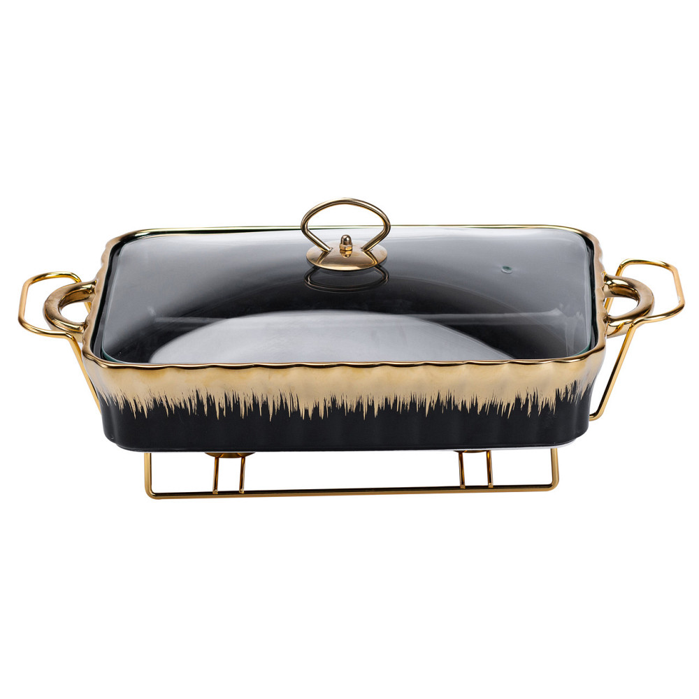 Yiwu Марміт порцелянаовий прямокутний на 2 літри 40*23*11 см чорний Коломыя - изображение 5