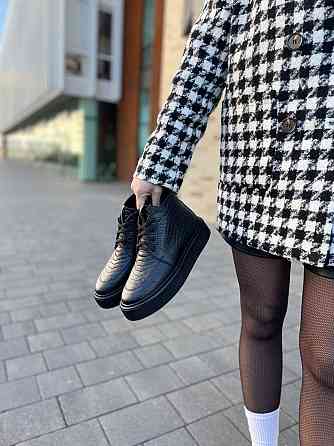 Черевики жіночі SEE SEVEN чорний дракон натуральна шкіра зима висота 11см (5307) 37р.38р.39р. Коломыя