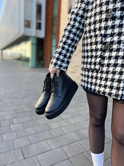 Черевики жіночі SEE SEVEN чорний дракон натуральна шкіра зима висота 11см (5307) 37р.38р.39р. Коломыя - изображение 2