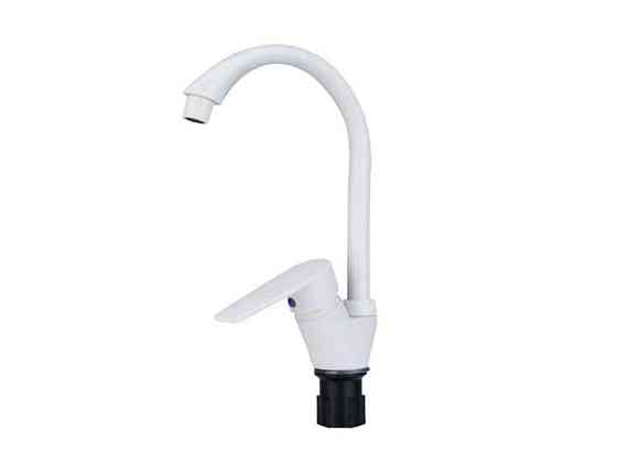 Смеситель на мойку белый OSCAR-011 WHITE ТМ PLAMIX Киев