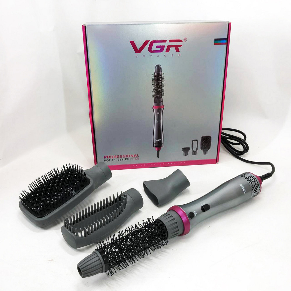 Фен-щітка для гладкого волосся, Малошумний фен для укладання волосся Фен гребінець з насадками KU-98 Івано-Франківськ - фото 8