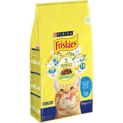 Сухой корм для кошек Purina Friskies Sterile с лососем и овощами 10 кг (7613033205064) Винница