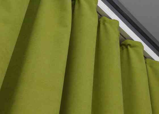 Комплект готових штор VR-Textil Мікровелюр Petek № 1500ш Салатовий 150х270 см 2 шт (33-1043) Київ
