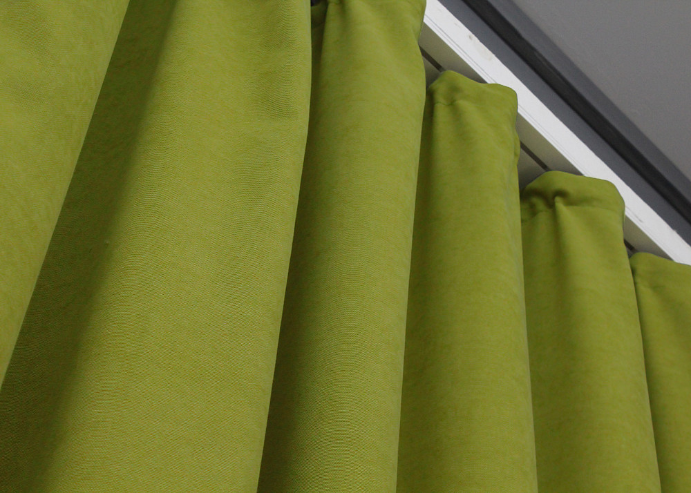 Комплект готовых штор VR-Textil Микровелюр Petek № 1500ш Салатовый 150х270 см 2 шт (33-1043) Киев - изображение 6