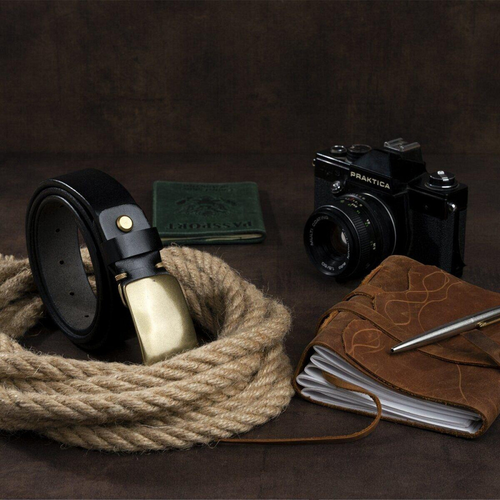 Ремінь чоловічий автомат сasual Vintage 20122 Чорний Київ - фото 2