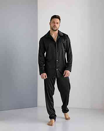 Мужская пижама шелк Черный XL Харьков