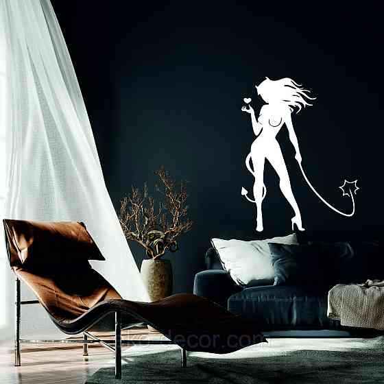 Декоративное настенное Панно «Дьяволица», Декор на стену 70*53 см, Белый Киев