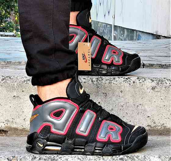 Кросівки Nike Uptempo Чорні Чоловічі Шкіряні Найк з Амортизацією (розміри: 43,44,45) Відео Огляд Дніпро