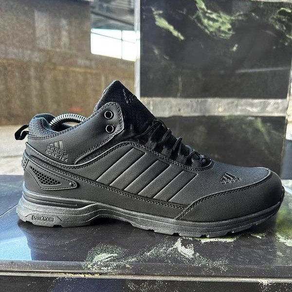 Зимние Мужские Кроссовки с Мехом Adidas GORE-TEX Мужские Черные Кожаные на Меху Адидас Гортекс (размеры: 41,42,43,44,45,46) Днепр - изображение 2