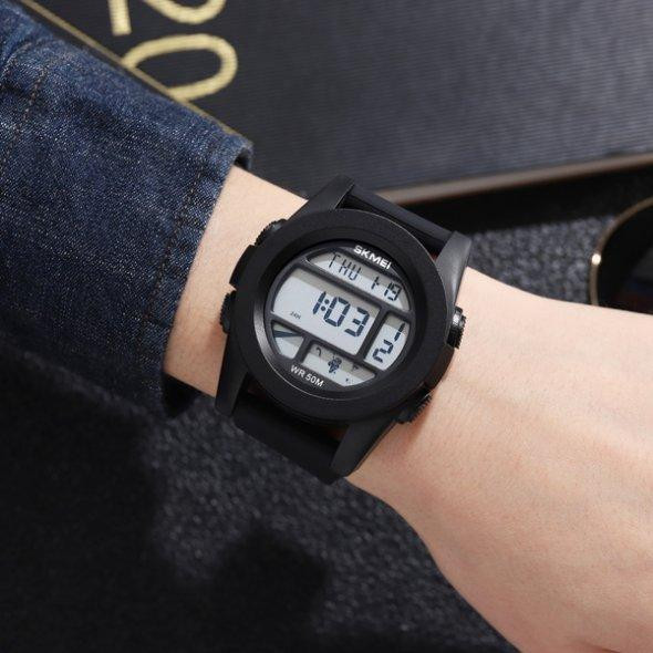 Тактические водостойкие кварцевые часы Skmei World black Винница - изображение 6