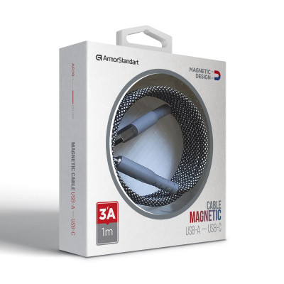Дата кабель USB 2.0 AM to USB-C 1.0m Magnetic 3A black Armorstandart (ARM75514) Вінниця - фото 5