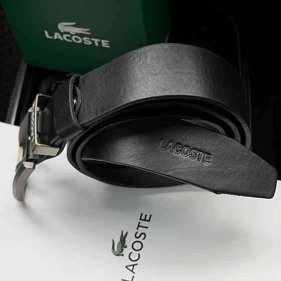 Мужской брендовый ремень Lacoste из натуральной итальянской кожи (979) Киев