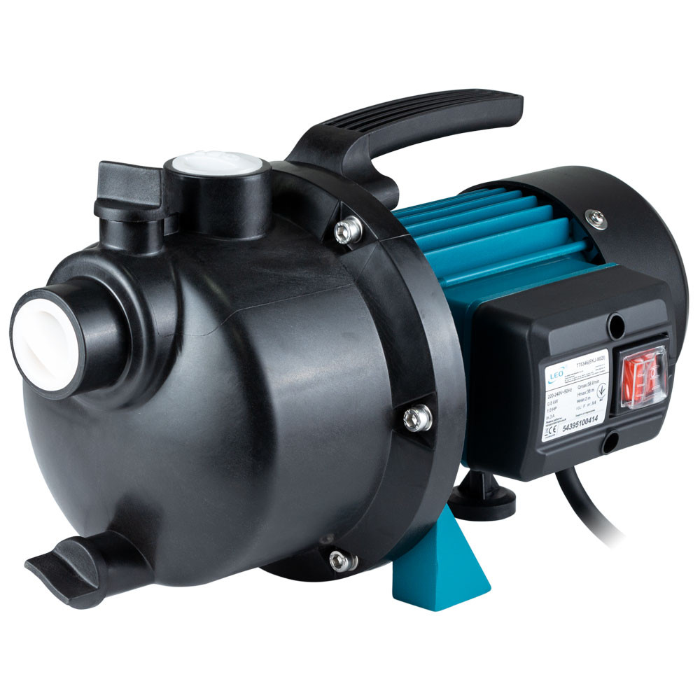 LEO Насос центробежный самовсасывающий 0.8кВт Hmax 38м Qmax 58л/мин пластик LEO EKJ-802P (77530 Коломыя - изображение 1