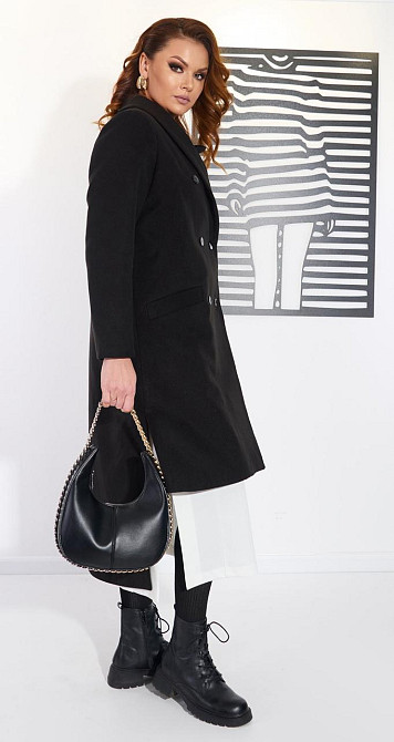 Стильное черное пальто (50) Киев - изображение 8