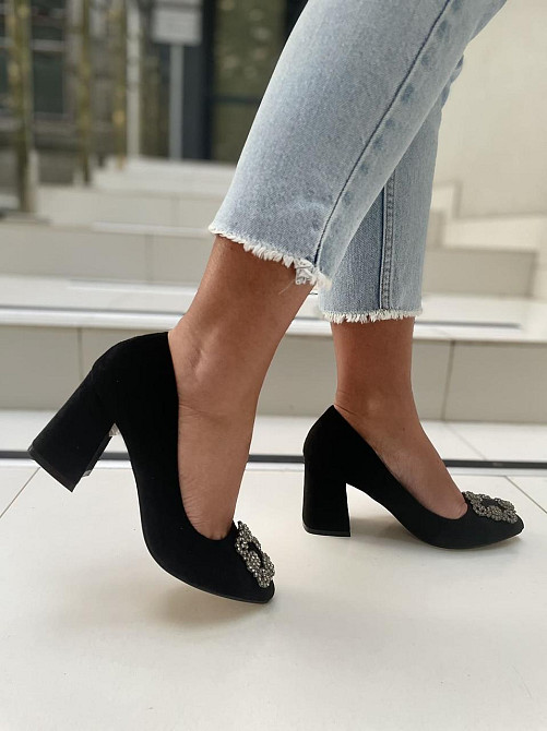 Bashili Туфлі жіночі BASHILI чорні еко-замша каблук 7см 36р 37р (21937-1) Коломия - фото 5