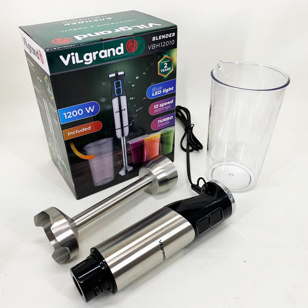 Кухонный комбайн металлический VILGRAND VBH12010 1200 Вт, Портативный блендер измельчитель SD-15 Львов - изображение 1
