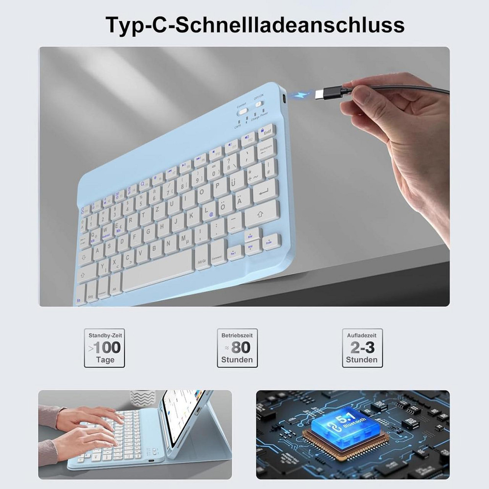 Чехол клавиатура для iPad A16 2025/iPad 10-го поколения (2022) A2696 / A2757 / A2777 Днепр - изображение 6