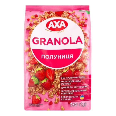 Гранола АХА хрустка з полуницею 330 г (4820237692542) Вінниця - фото 1