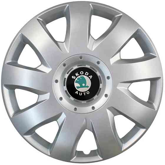 Автомобільні модельні ковпаки R15 Skoda (зелена) 311 4шт, SJS, сріблясті Київ