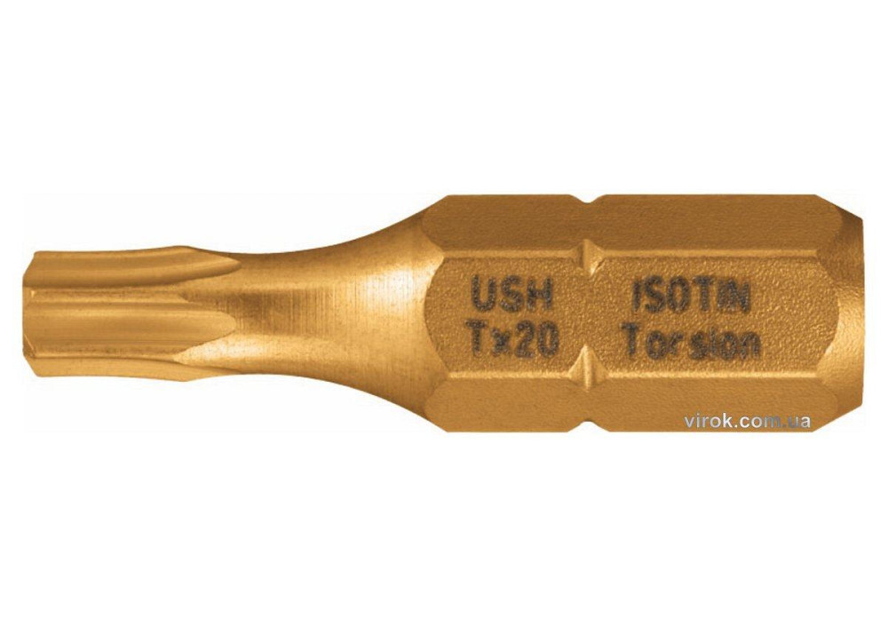 Насадка викруткова USH ISOTIN : TORX T15 x 25 мм. Torsion, титановое покрытие. Уп. 10 шт. Одесса - изображение 1