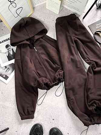 Стильний жіночий костюм-двійка двосторонній пошар-фліс 46/48 Одеса