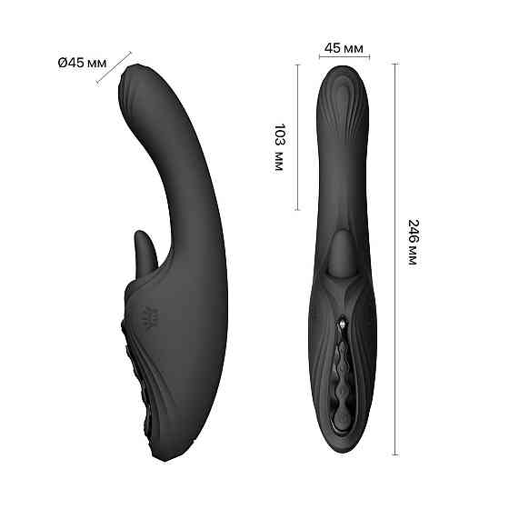 Смарт-вибратор Zalo Ares Obsidian Black, подогрев, 3 мотора, язычок для клитора, стимуляция точки G Sex Aura Киев