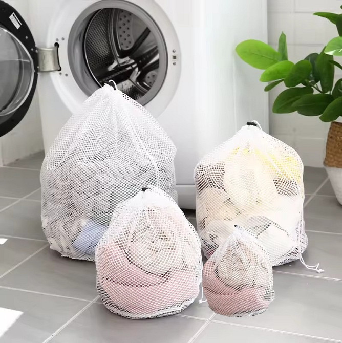 Набор мешков-сеткой для белья со шнурком зятяжкой для стирки в стиральной машине комплект 4 штуки Каменец-Подольский - изображение 1