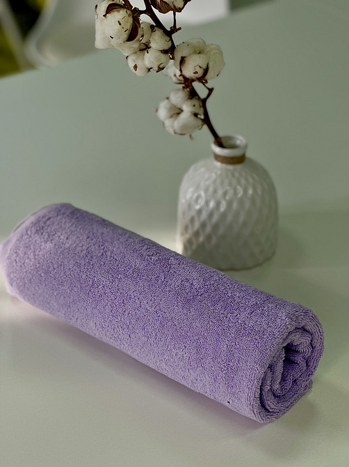 Полотенце махровое банное Ideal Textile 70х140 см однотонное в цветах 400 г/м2 (56860345) Ліловый1 ш Черновцы - изображение 8