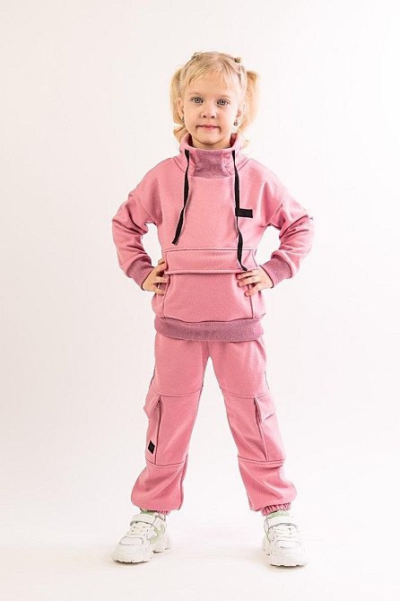 Костюм детский, спортивный х/б 100% (серый меланж, ментол, сиреневый,розовый, желтый) Крохатушка одяг 104, Розовый Киев - изображение 6