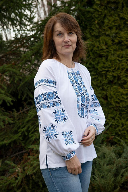 Вышиванка женская льняная, белая топ Киев - изображение 5